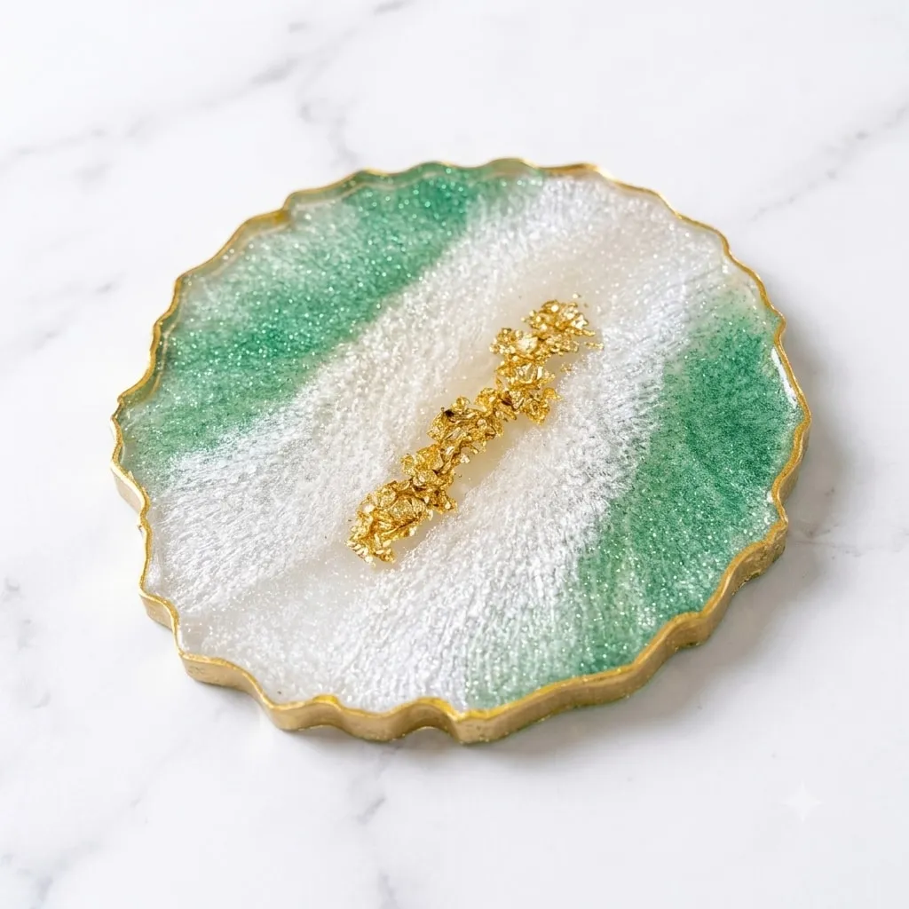 Gilded Jade Resin Coaster — photo 2 of 8
