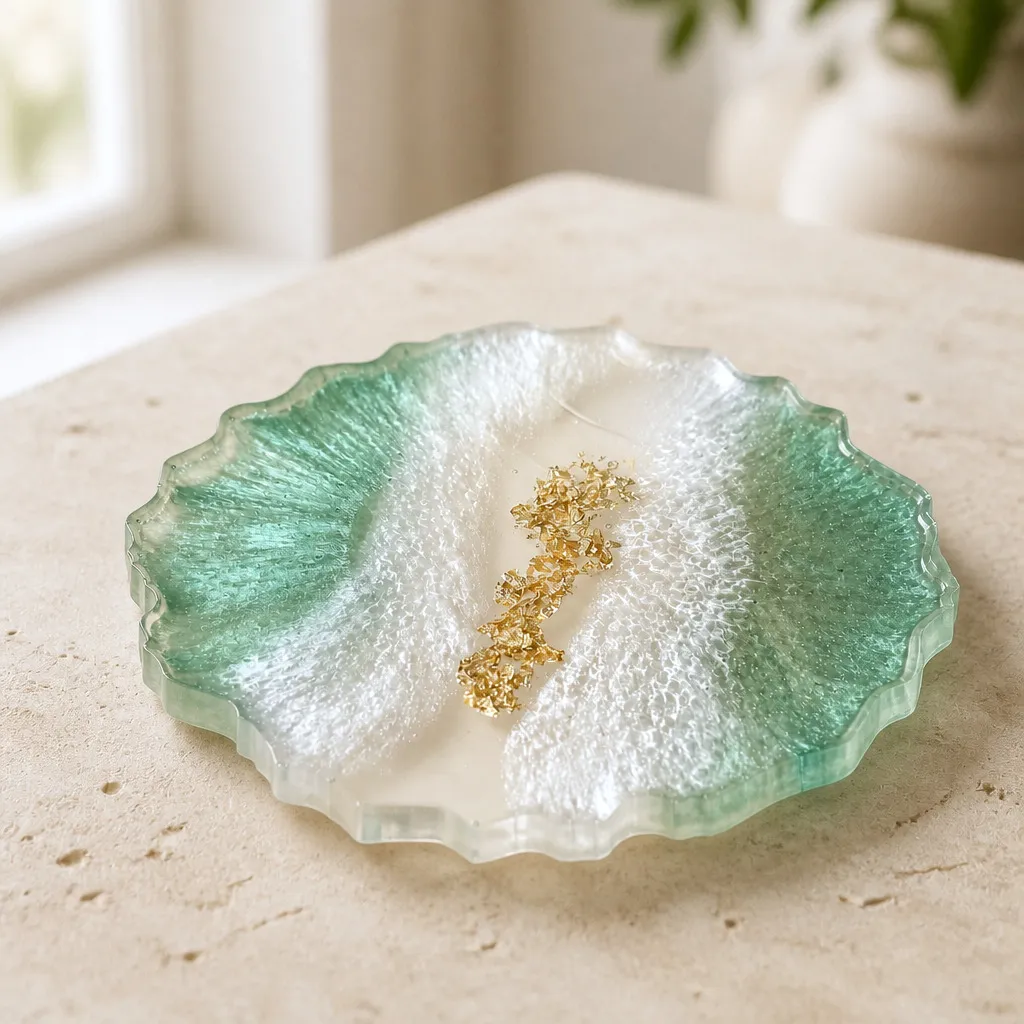 Gilded Jade Resin Coaster — photo 4 of 8