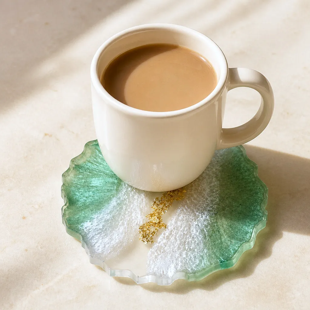 Gilded Jade Resin Coaster — photo 6 of 8
