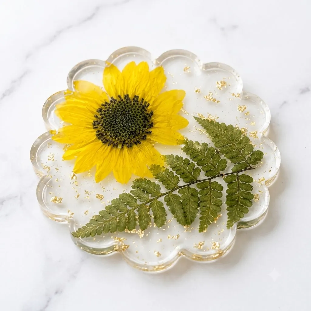Sunlit Bloom Resin Coaster — photo 2 of 6