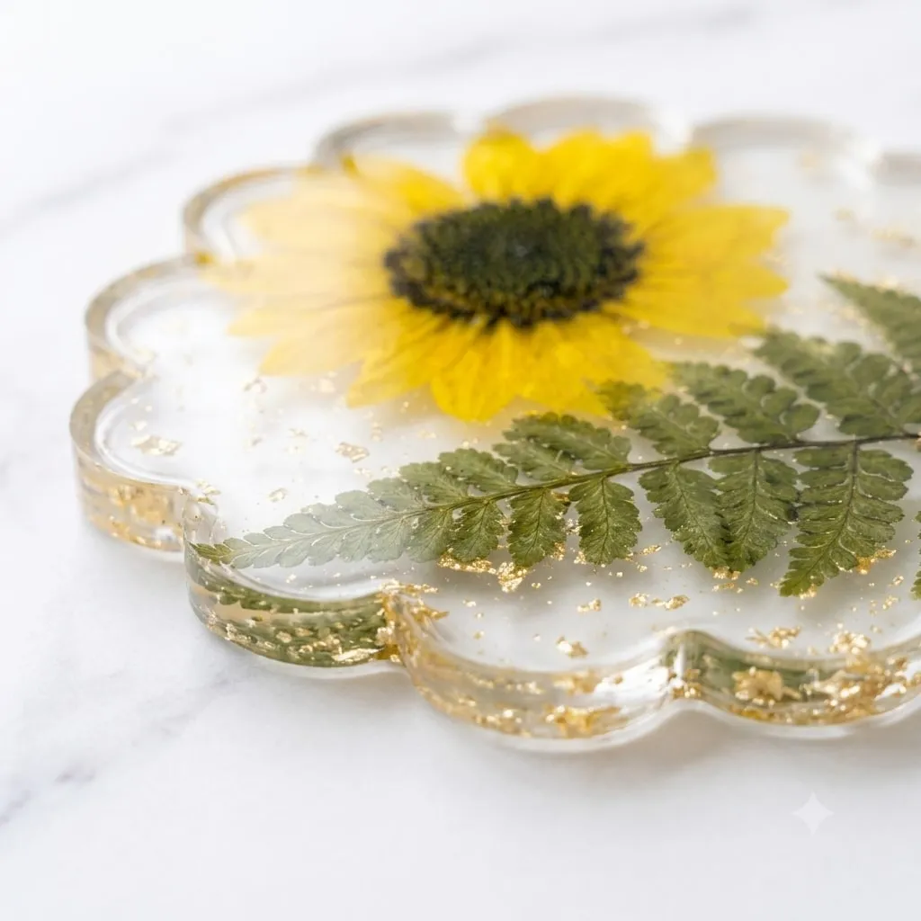Sunlit Bloom Resin Coaster — photo 3 of 6